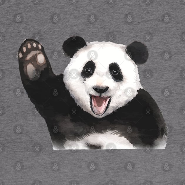 Panda Greeting Everyone by Mako Design 